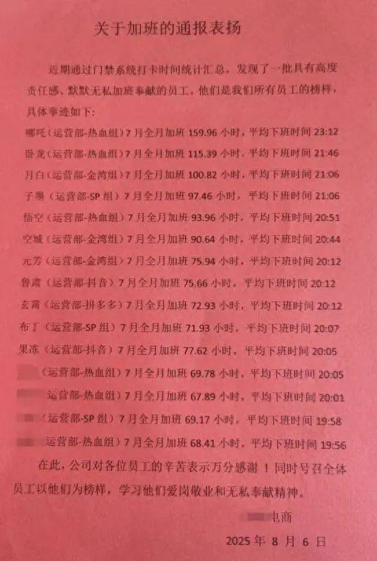 上海一公司通报加班表扬名单<strong></p>
<p>LTC行情</strong>，最高时长近160小时，工作人员称非强制，需申请会有加班费