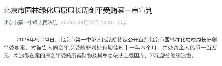 北京市园林绿化局原局长周剑平一审被判11年半<strong></p>
<p>BCH价格</strong>，并处罚金100万元